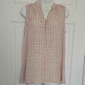 Lilla P Red Polka Dot Sleeveless Blouse